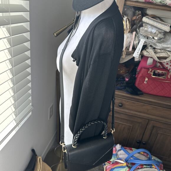 Urban Expressions Monique Braided Top Handle Crossbody - Black $70 NWT - Picture 3 of 8